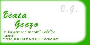 beata geczo business card